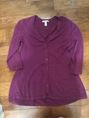 Isaac Mizrahi Purple V-Neck Sweater